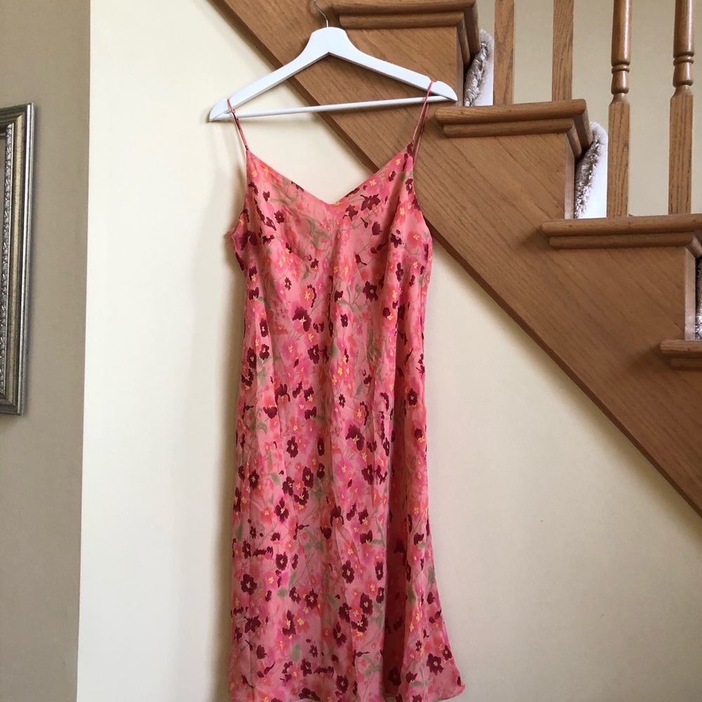 Floral silk slip dress